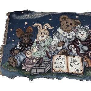 Boyds Bears Light A Candle For A Brighter World Mini Tapestry Afghan Throw